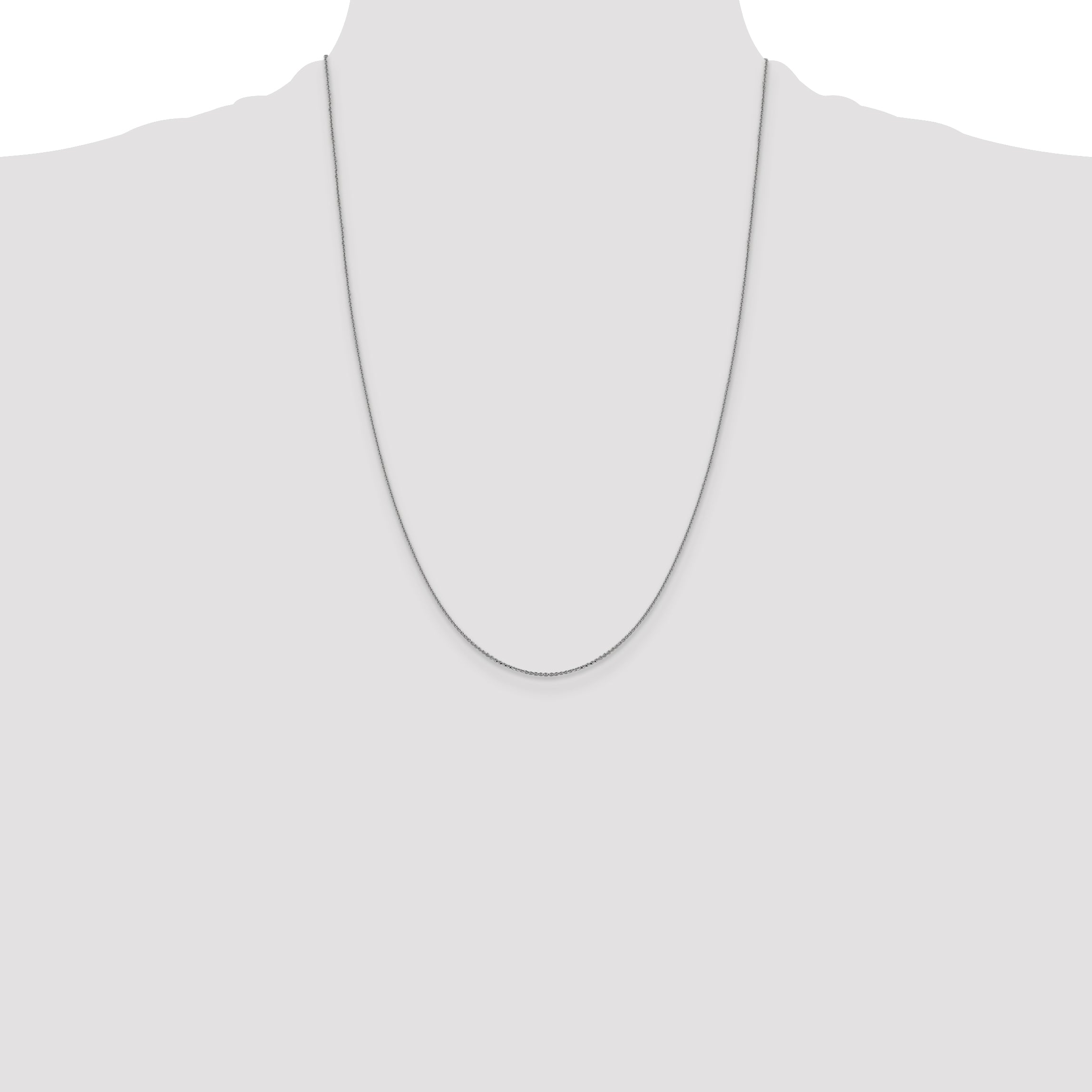 10K White Gold 1.0 mm D/C Cable Chain