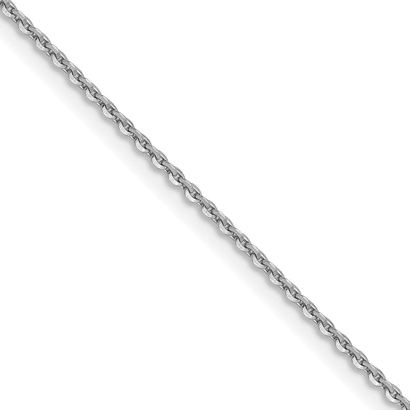 24 Inch 10K White Gold 1.0 mm D/C Cable Chain Necklace