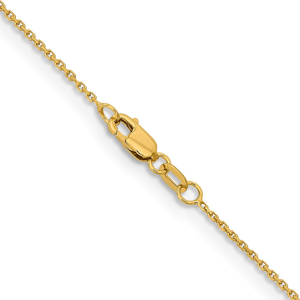 2 Inch 10K Yellow Gold 1.05mm D/C Cable Chain Necklace