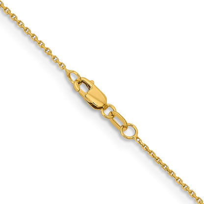 2 Inch 10K Yellow Gold 1.05mm D/C Cable Chain Necklace