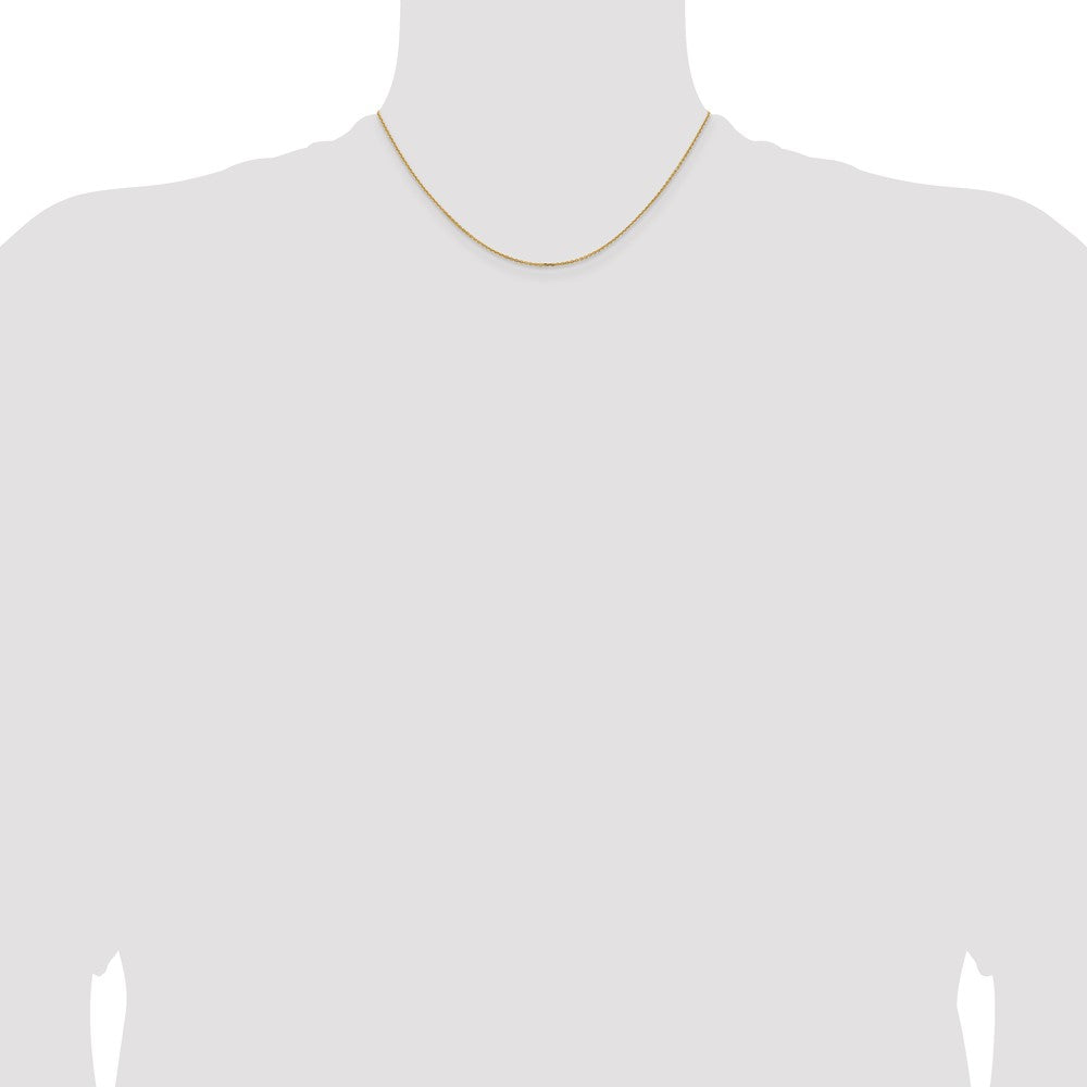 16 Inch 10K Yellow Gold 1.05mm D/C Cable Chain Necklace