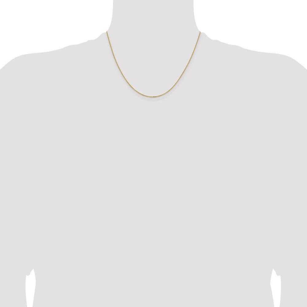 18 Inch 10K Yellow Gold 1.05mm D/C Cable Chain Necklace