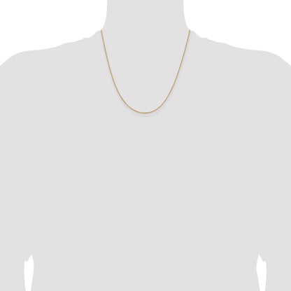 2 Inch 10K Yellow Gold 1.05mm D/C Cable Chain Necklace