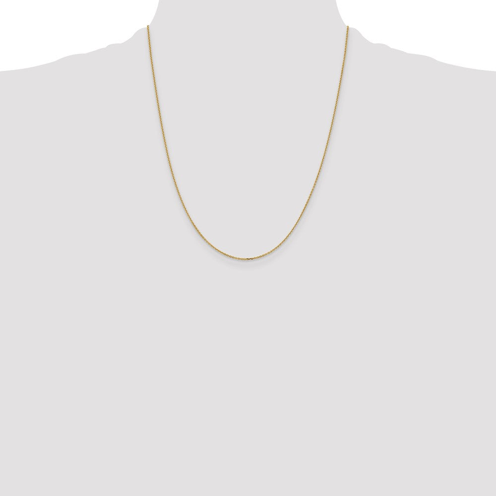 22 Inch 10K Yellow Gold 1.05mm D/C Cable Chain Necklace
