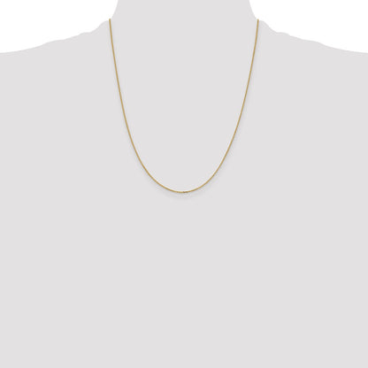 22 Inch 10K Yellow Gold 1.05mm D/C Cable Chain Necklace