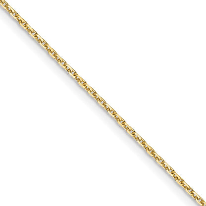 18 Inch 10K Yellow Gold 1.05mm D/C Cable Chain Necklace