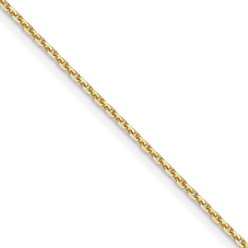 18 Inch 10K Yellow Gold 1.05mm D/C Cable Chain Necklace