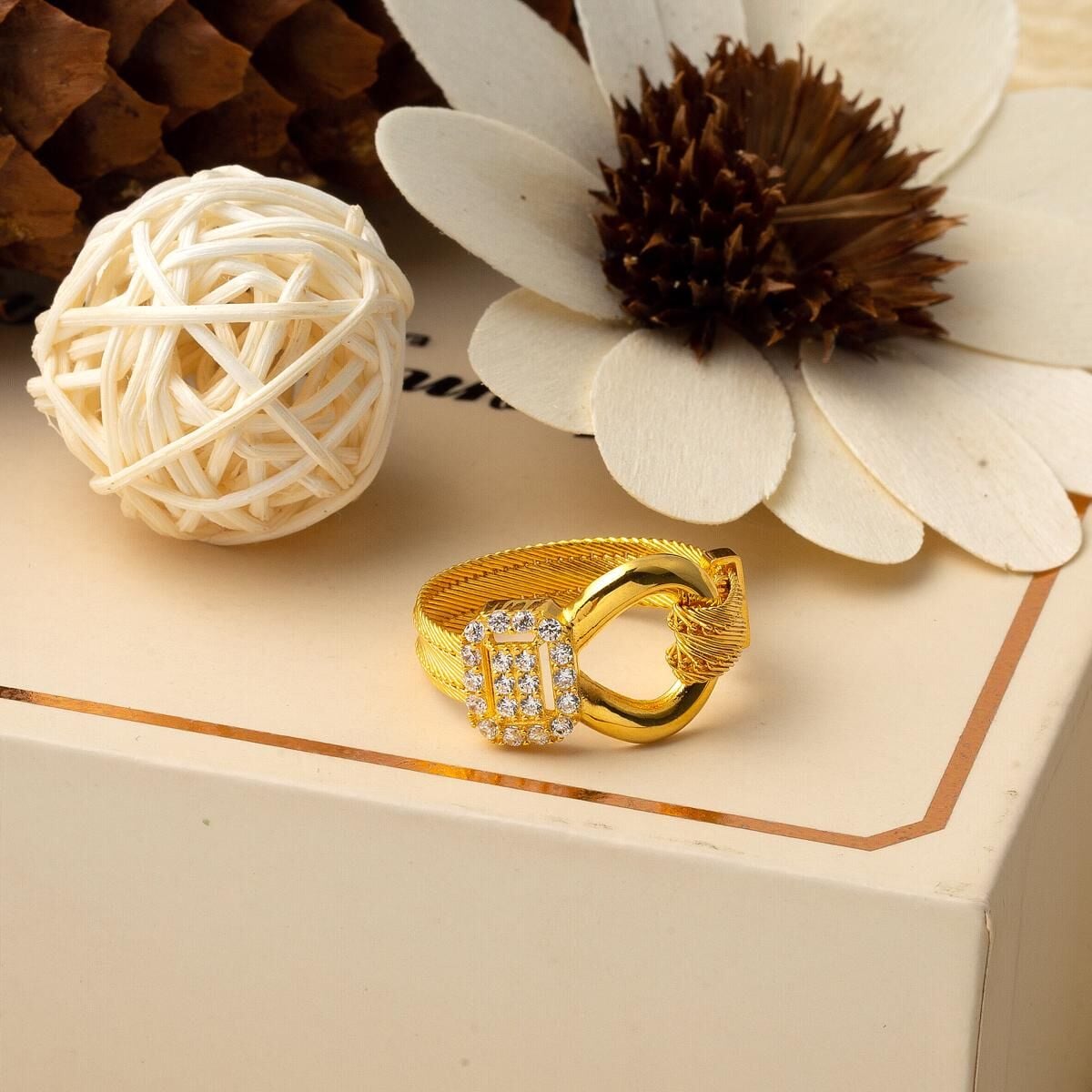 14K Yellow Gold Infinity Trabzon Mesh Cubic Zirconia Jewelry Set
