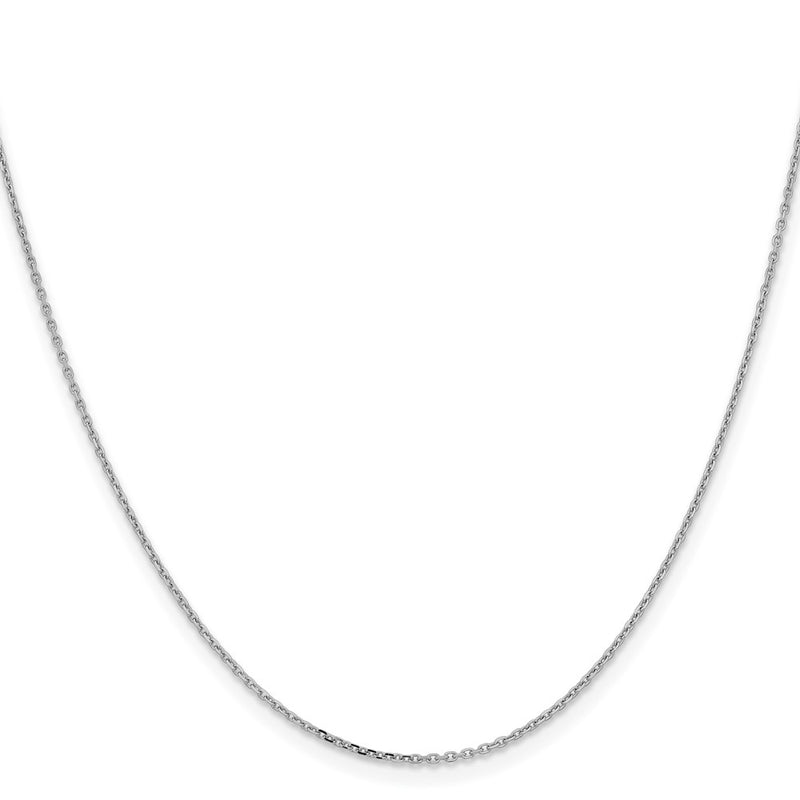 24 Inch 10K White Gold 1.05mm D/C Cable Chain Necklace