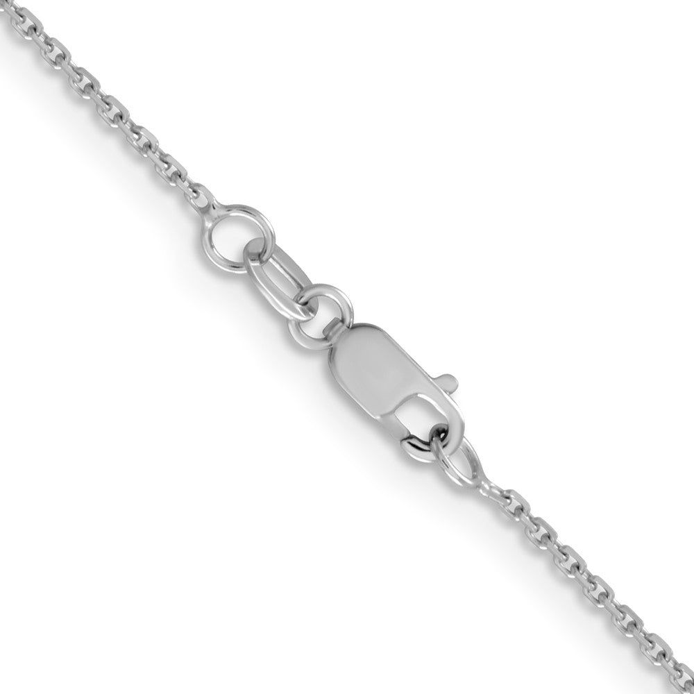 24 Inch 10K White Gold 1.05mm D/C Cable Chain Necklace