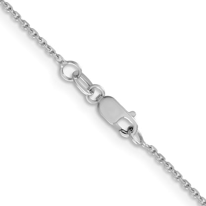 24 Inch 10K White Gold 1.05mm D/C Cable Chain Necklace