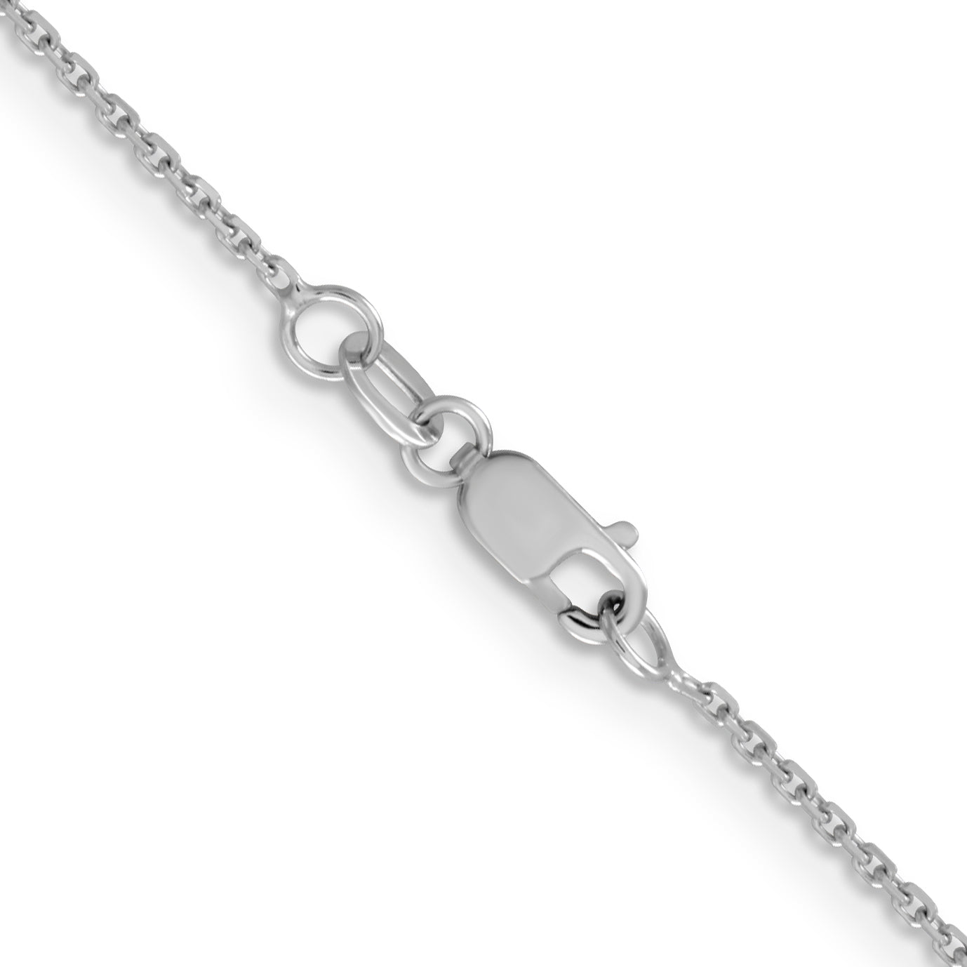 10K White Gold 1.05mm D/C Cable Chain