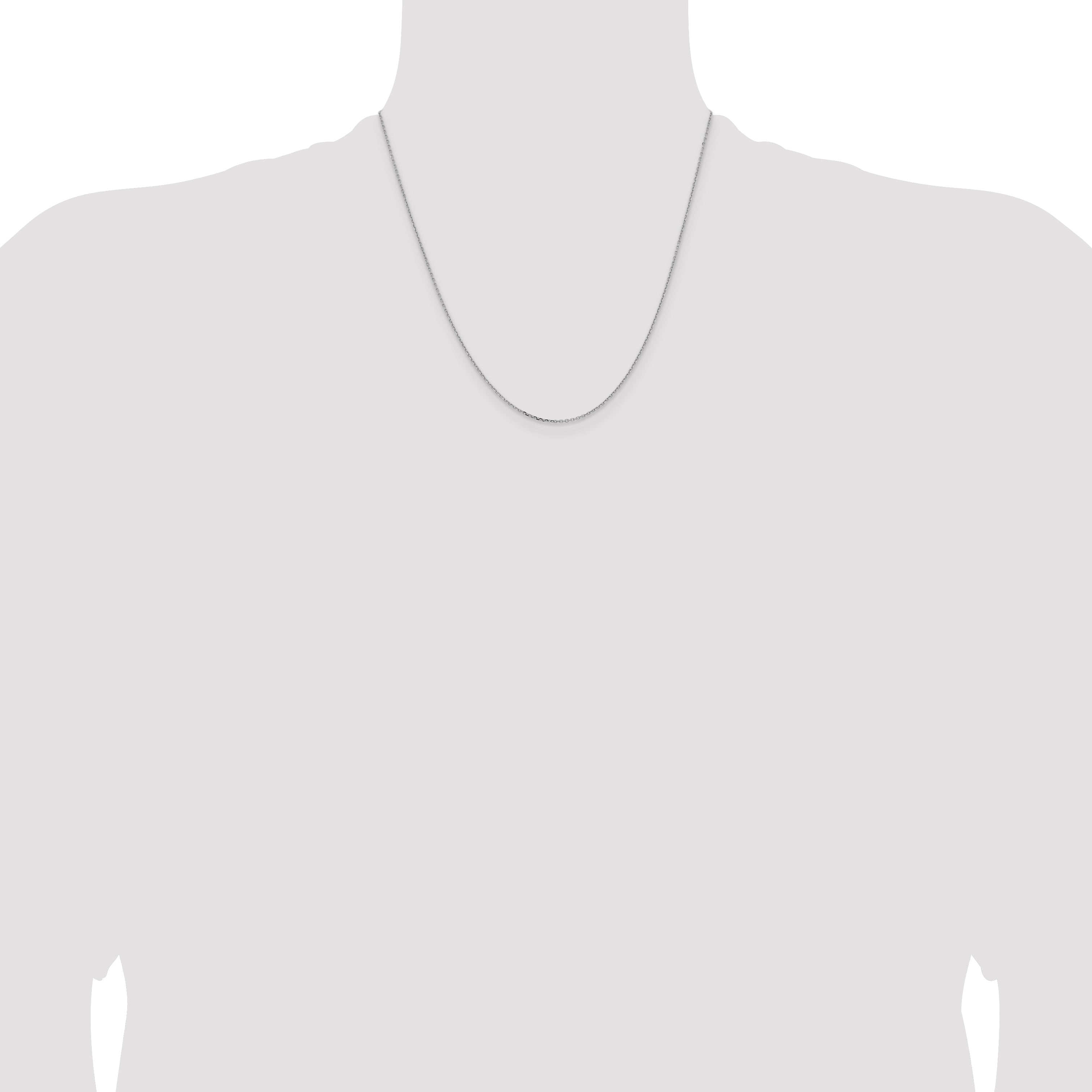10K White Gold 1.05mm D/C Cable Chain