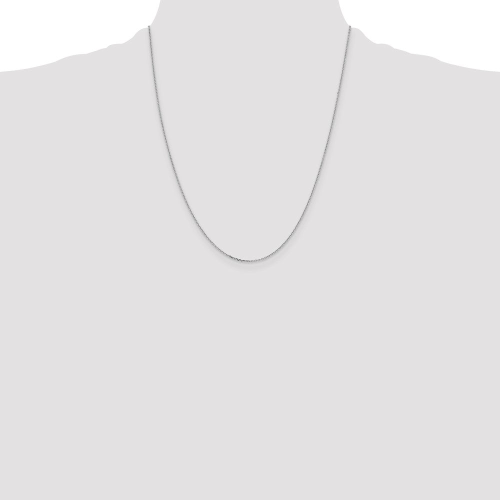 22 Inch 10K White Gold 1.05mm D/C Cable Chain Necklace