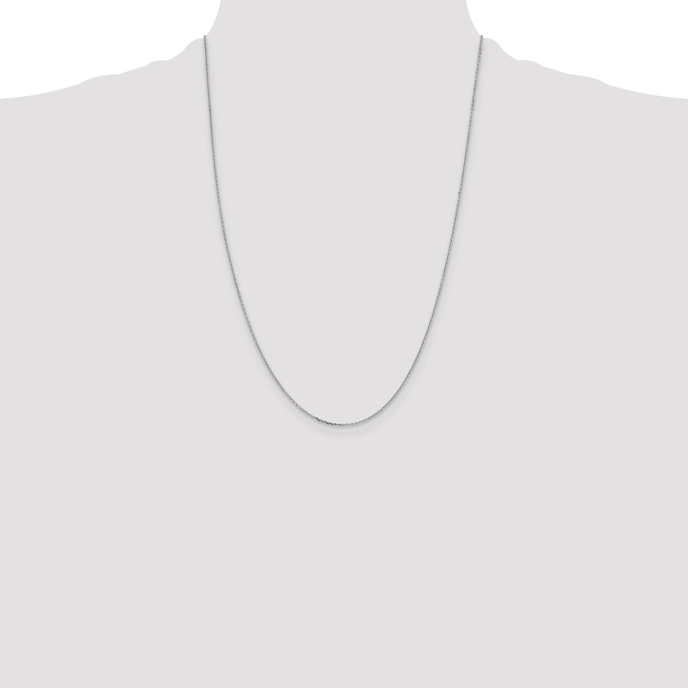 10K White Gold 1.05mm D/C Cable Chain