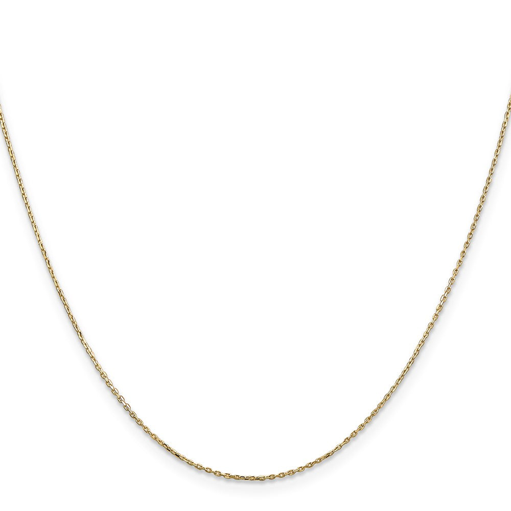 24 Inch 10K Yellow Gold .8mm D/C Cable With Lobster Clasp Chain Necklace