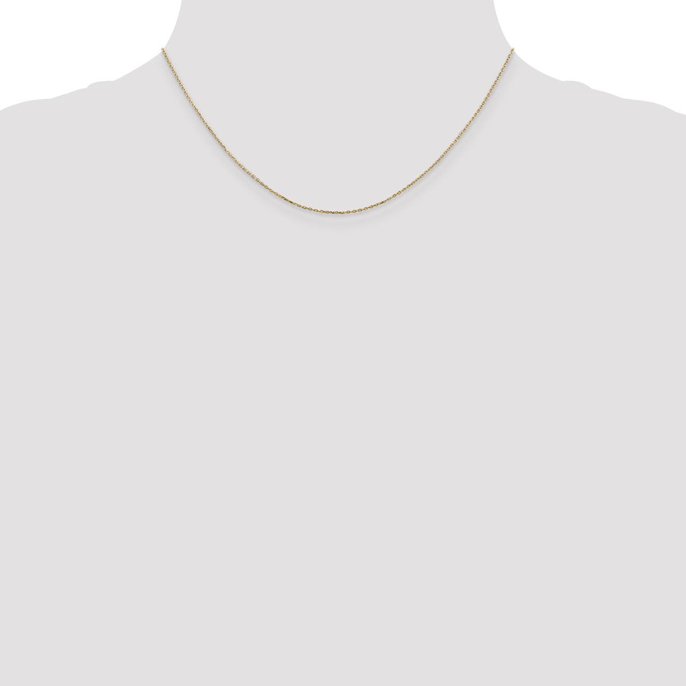 16 Inch 10K Yellow Gold .8mm D/C Cable With Lobster Clasp Chain Necklace