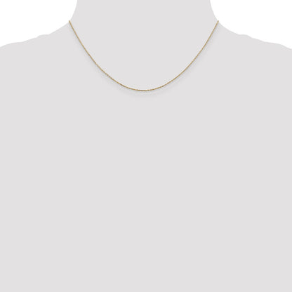 16 Inch 10K Yellow Gold .8mm D/C Cable With Lobster Clasp Chain Necklace