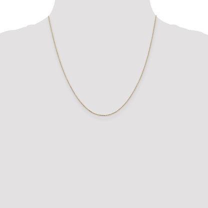 2 Inch 10K Yellow Gold .8mm D/C Cable With Lobster Clasp Chain Necklace