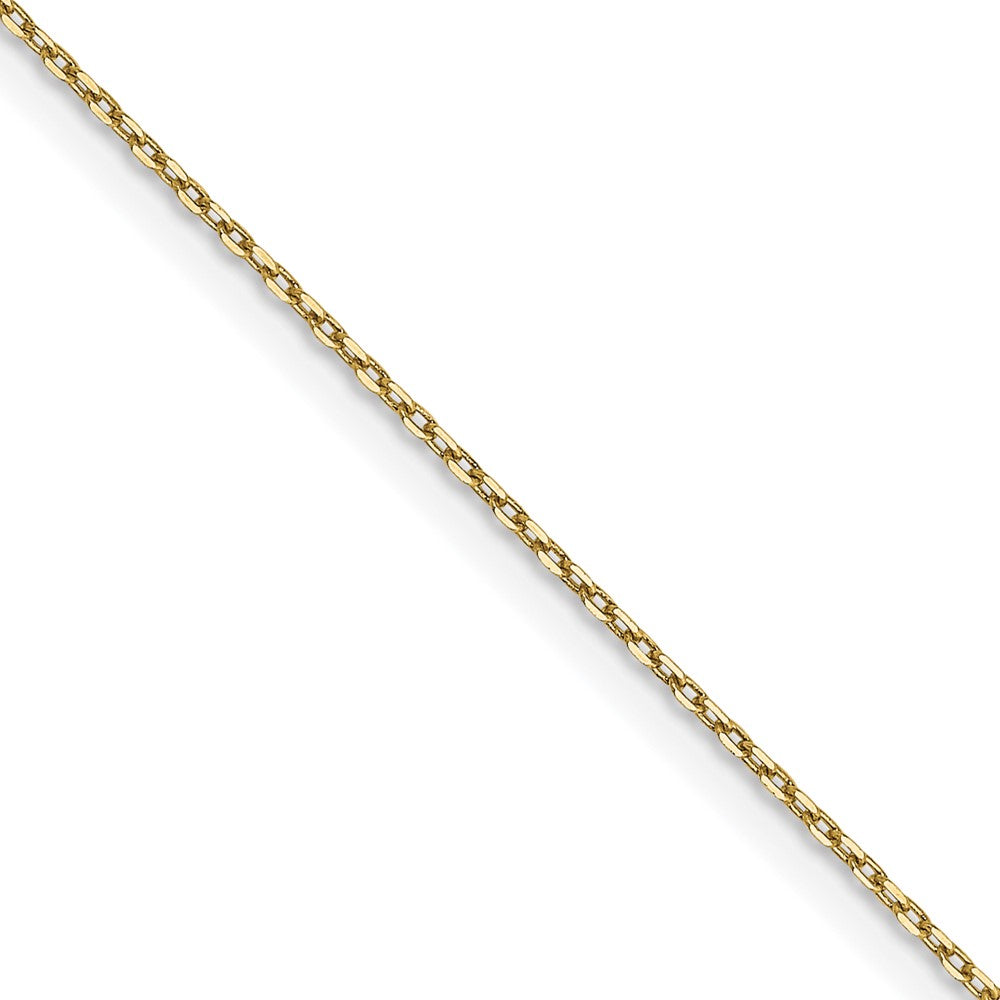 16 Inch 10K Yellow Gold .8mm D/C Cable With Lobster Clasp Chain Necklace