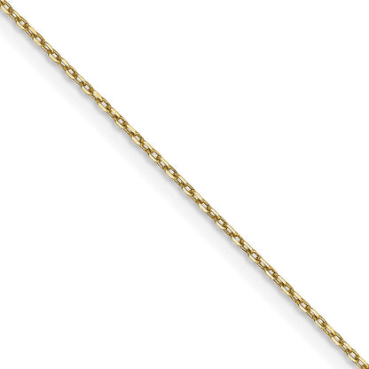 16 Inch 10K Yellow Gold .8mm D/C Cable With Lobster Clasp Chain Necklace