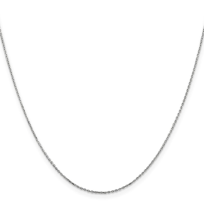 2 Inch 10K White Gold .8mm D/C Cable With Lobster Clasp Chain Necklace