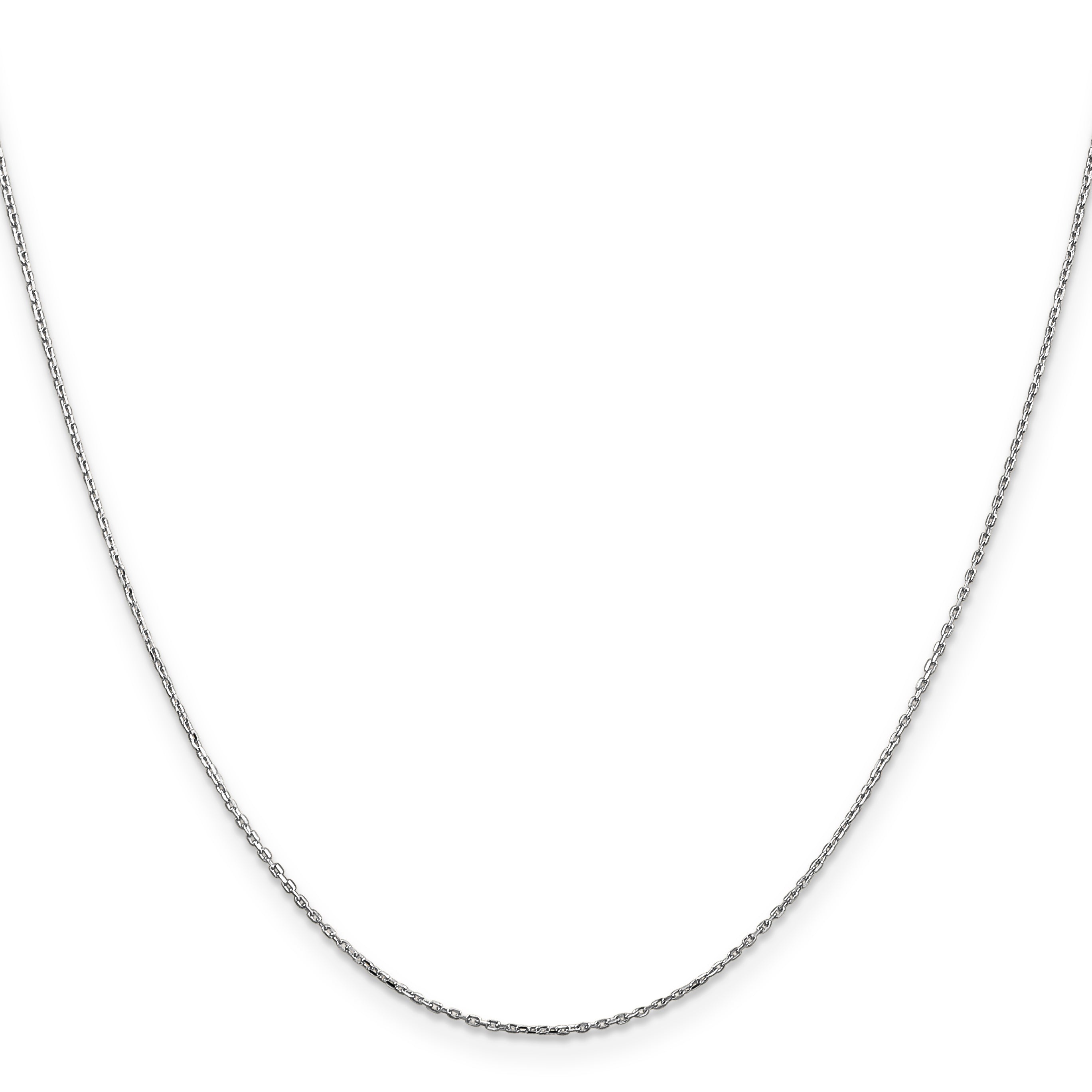 10K White Gold .8mm D/C Cable With Lobster Clasp Chain