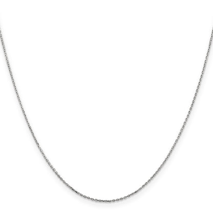 10K White Gold .8mm D/C Cable With Lobster Clasp Chain