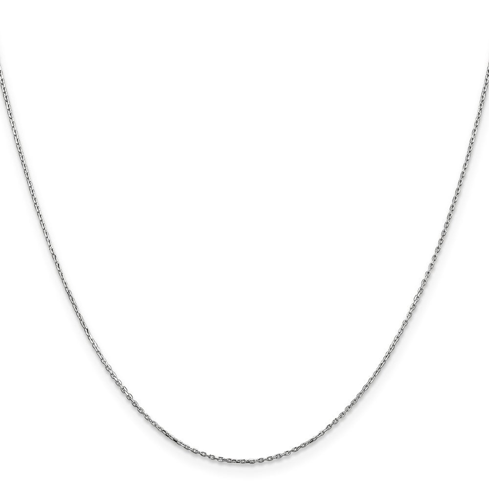 24 Inch 10K White Gold .8mm D/C Cable With Lobster Clasp Chain Necklace