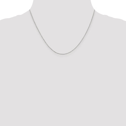 10K White Gold .8mm D/C Cable With Lobster Clasp Chain