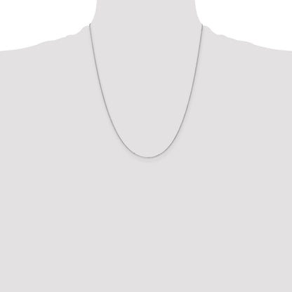 22 Inch 10K White Gold .8mm D/C Cable With Lobster Clasp Chain Necklace