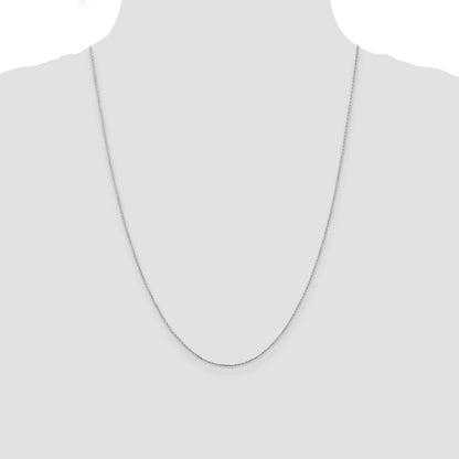 10K White Gold .8mm D/C Cable With Lobster Clasp Chain