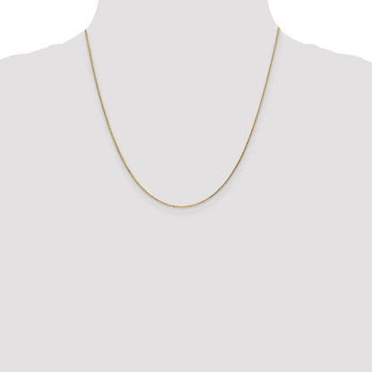 2 Inch 10K Yellow Gold .95mm D/C Cable Chain Necklace