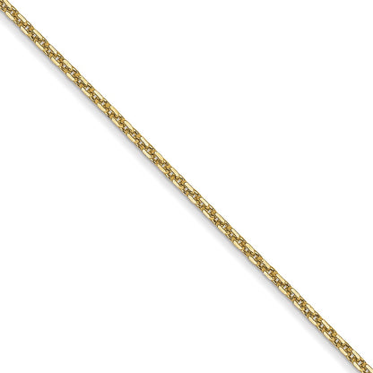 22 Inch 10K Yellow Gold .95mm D/C Cable Chain Necklace
