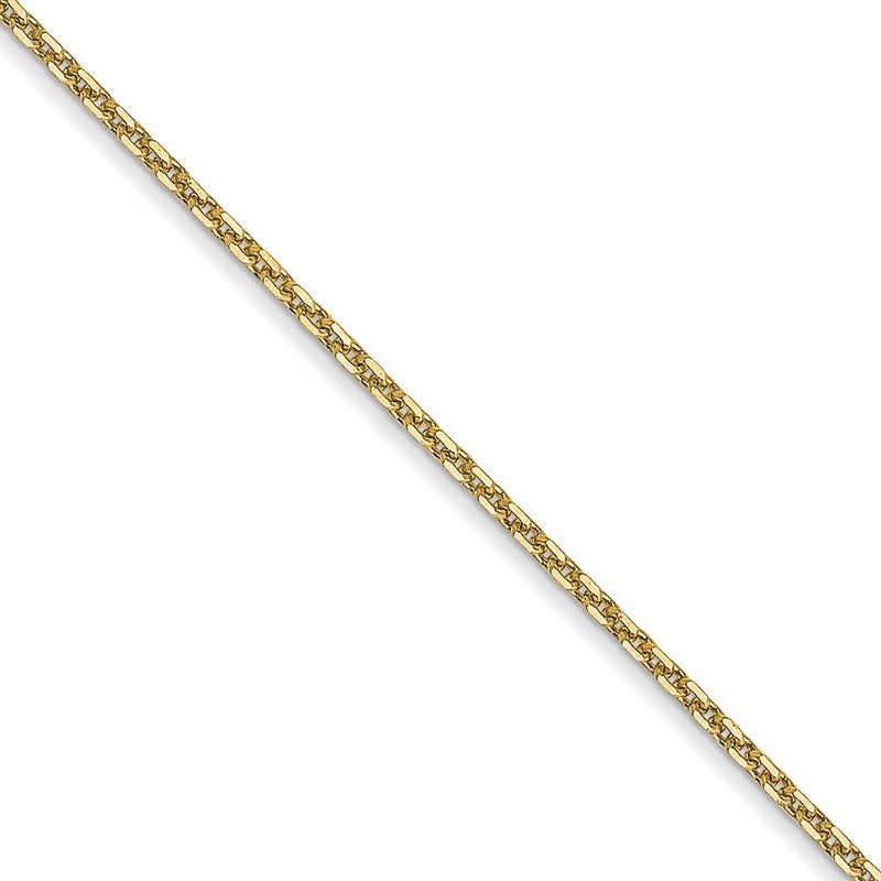 22 Inch 10K Yellow Gold .95mm D/C Cable Chain Necklace