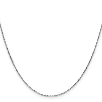 18 Inch 10K White Gold .95mm D/C Cable Chain Necklace