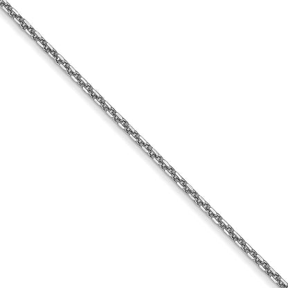 2 Inch 10K White Gold .95mm D/C Cable Chain Necklace