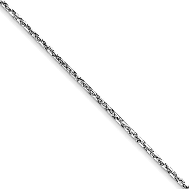 18 Inch 10K White Gold .95mm D/C Cable Chain Necklace