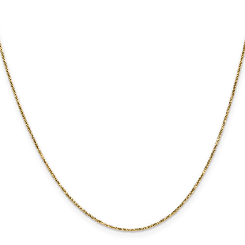 22 Inch 10K Yellow Gold .8mm Spiga Chain Necklace