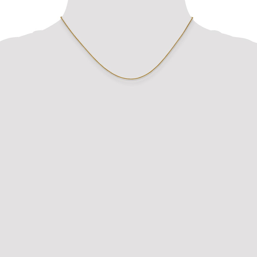 16 Inch 10K Yellow Gold .8mm Spiga Chain Necklace