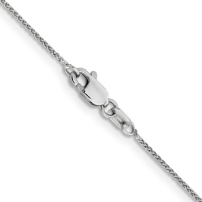 18 Inch 10K White Gold .8mm Spiga Chain Necklace