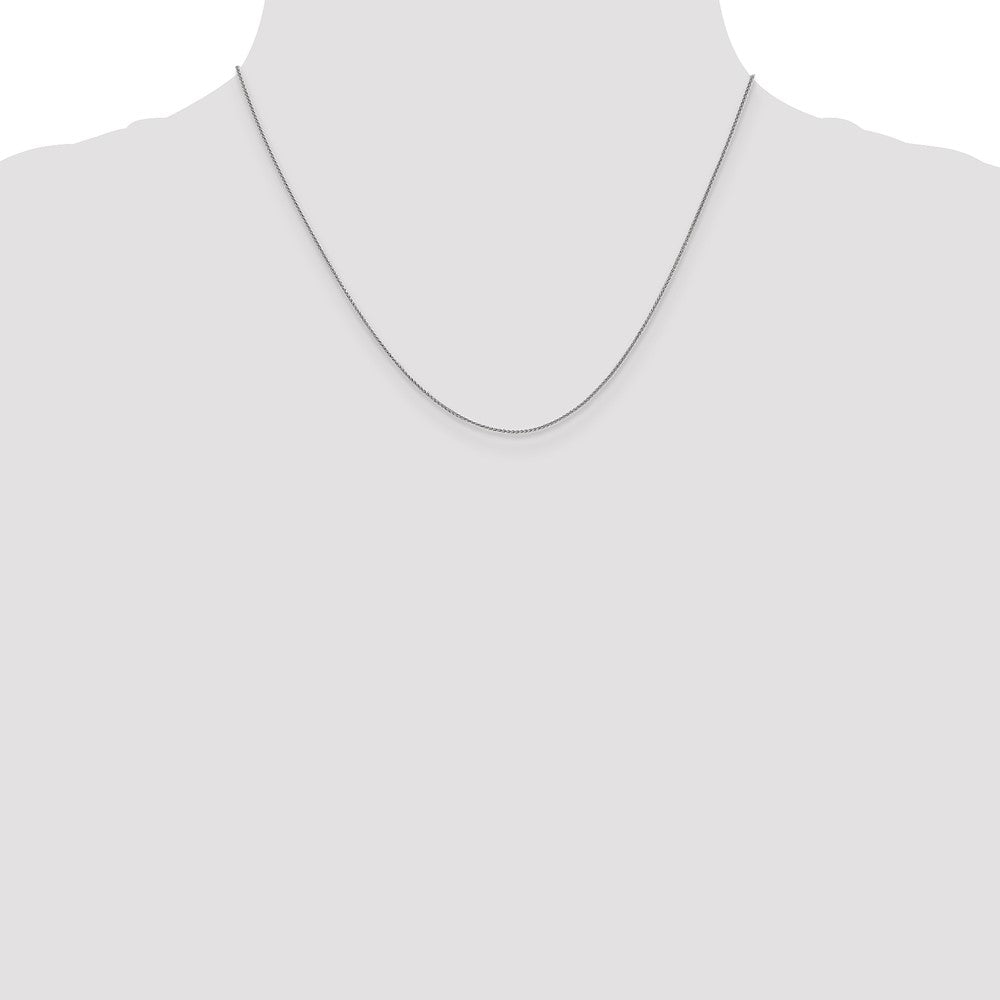 18 Inch 10K White Gold .8mm Spiga Chain Necklace