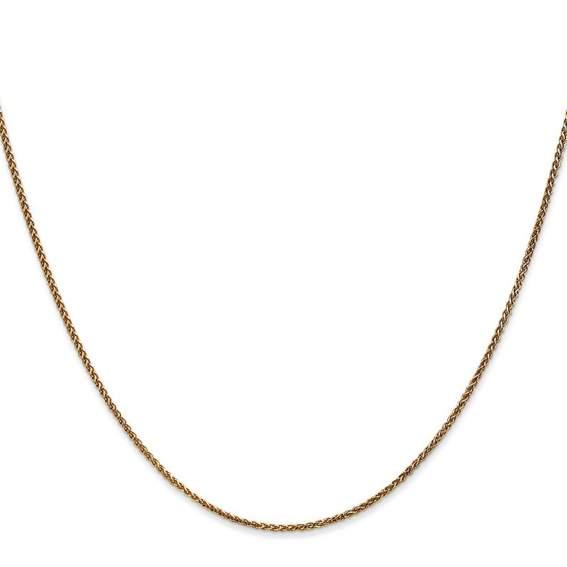 22 Inch 10K Yellow Gold 1.25mm D/C Spiga Chain Necklace