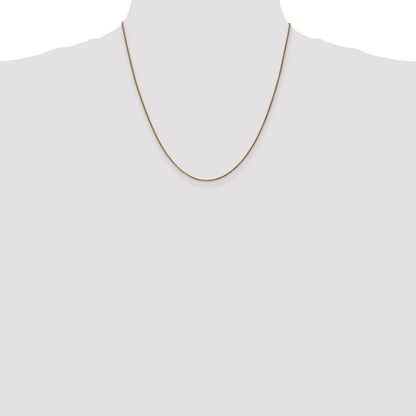 2 Inch 10K Yellow Gold 1.25mm D/C Spiga Chain Necklace