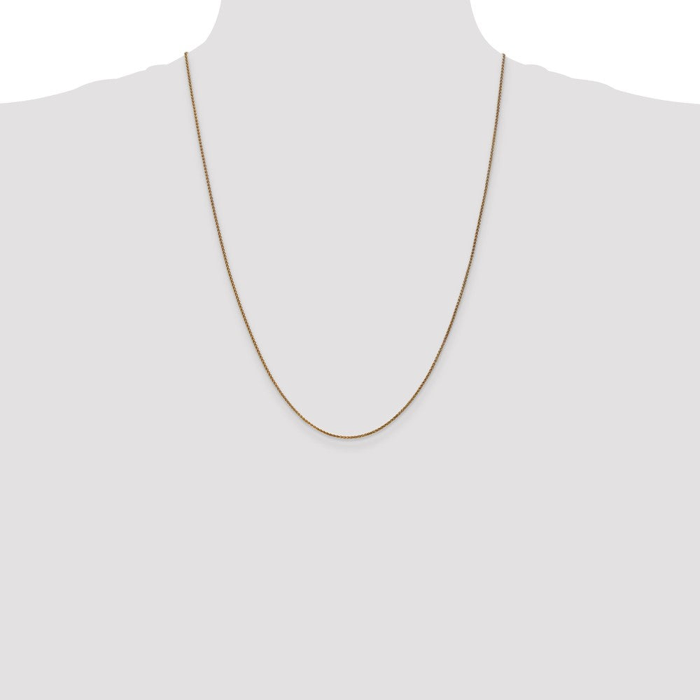 24 Inch 10K Yellow Gold 1.25mm D/C Spiga Chain Necklace
