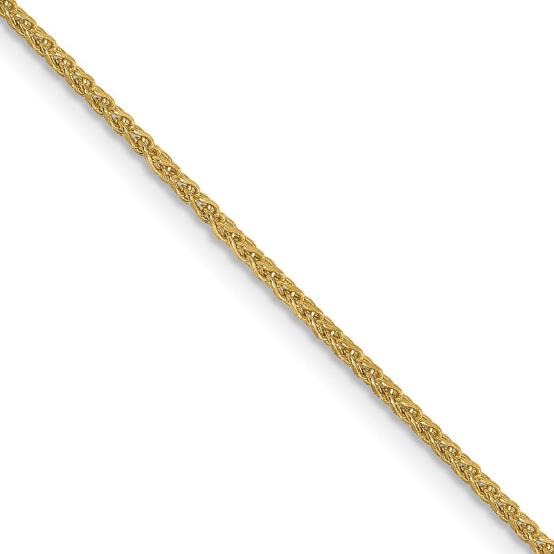 18 Inch 10K Yellow Gold 1.25mm D/C Spiga Chain Necklace