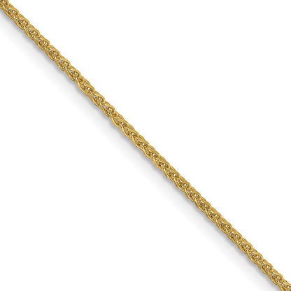 22 Inch 10K Yellow Gold 1.25mm D/C Spiga Chain Necklace