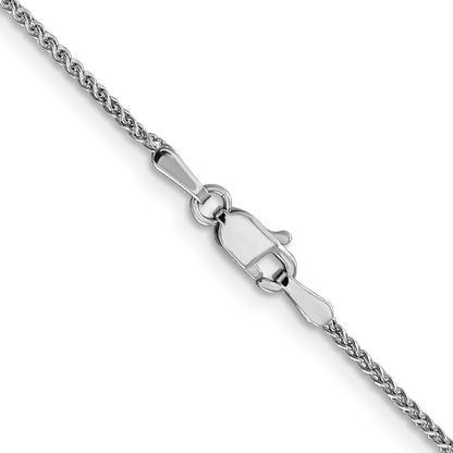 24 Inch 10K White Gold 1.25mm D/C Spiga Chain Necklace
