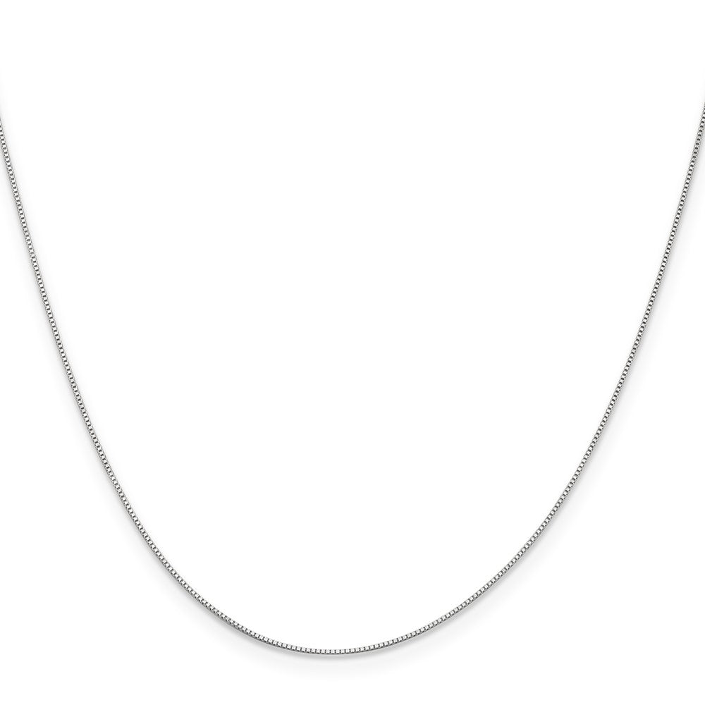 18 Inch 10K White Gold .5mm Baby Box Chain Necklace