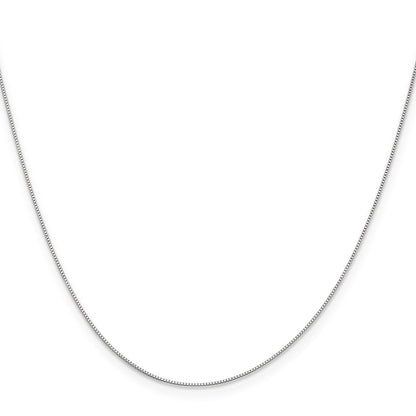16 Inch 10K White Gold .5mm Baby Box Chain Necklace